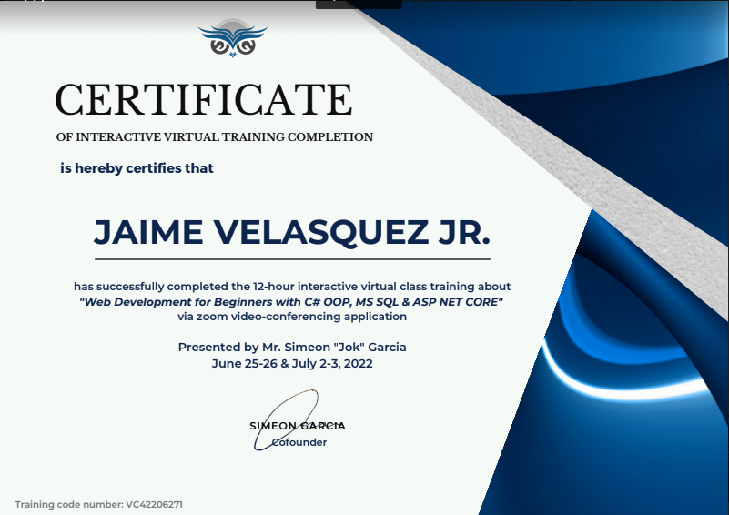 Jaime velasquez official website